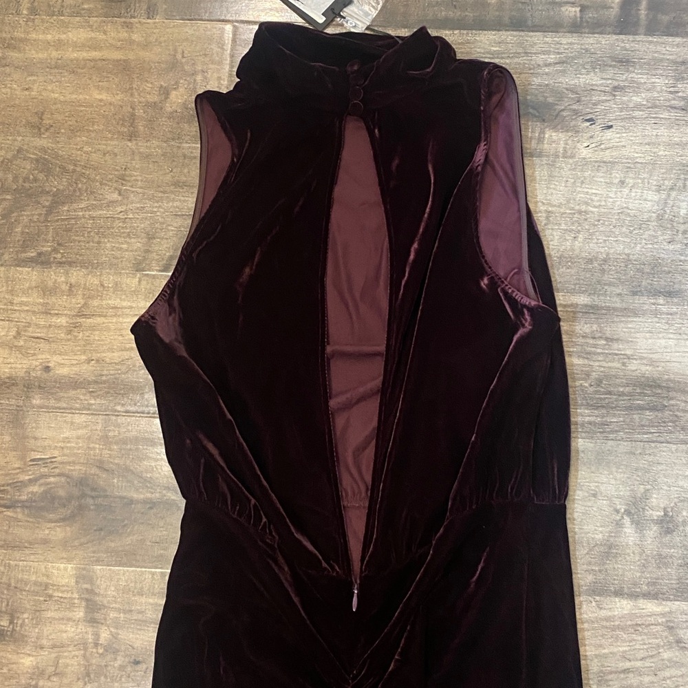 The Andamane High Neck Velvet Open Back Maxi Dress - Picture 10 of 13